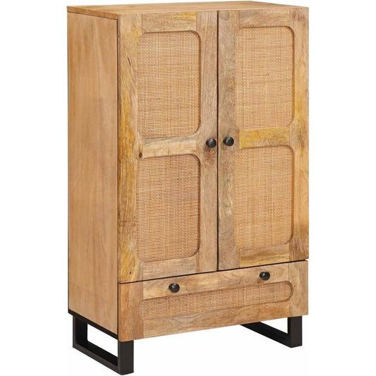 Une silhouette equilibree pour ce buffet a l'aspect bois, teinte bois naturel