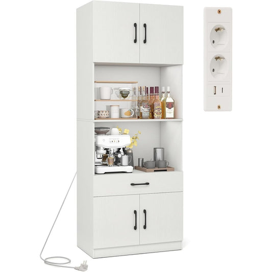 Pour un interieur harmonieux, buffet a l'aspect bois en finition blanc et bois naturel