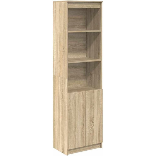 Pour un interieur harmonieux, buffet avec portes, a l'aspect bois en finition chene et bois naturel