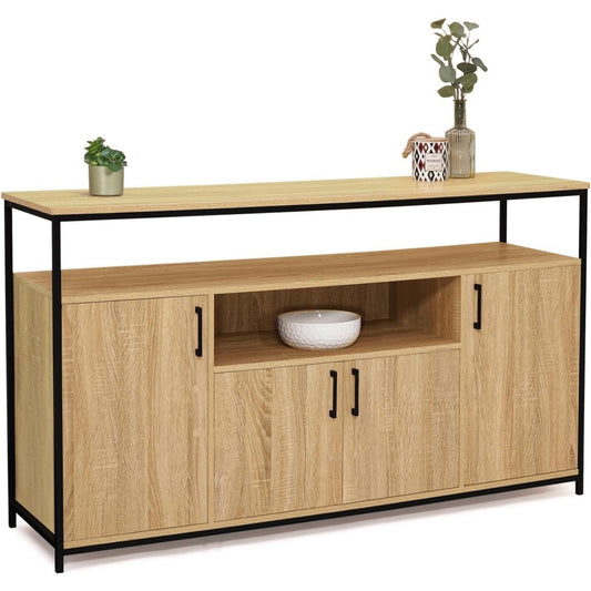 Une touche de caractere, commode avec tiroirs, avec portes dans un ton noir et vert