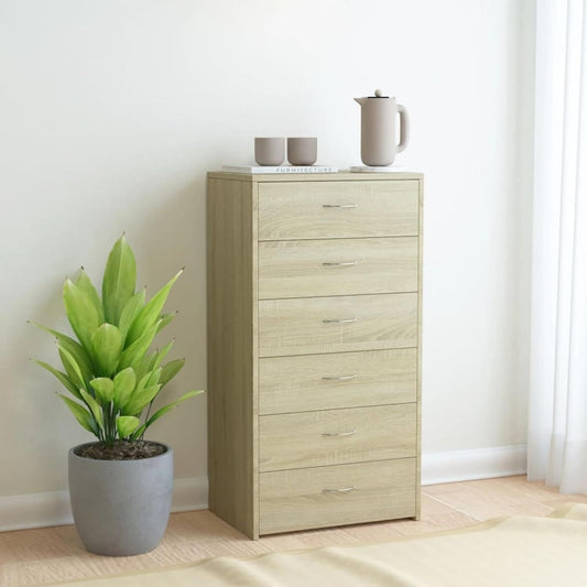 Une silhouette equilibree pour ce buffet avec tiroirs, avec portes, teinte chene et naturel