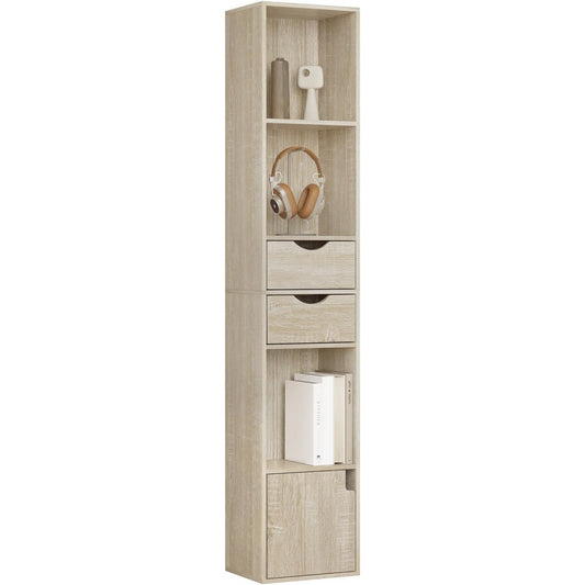 Une touche de caractere, commode avec portes, avec etageres dans un ton blanc et noir