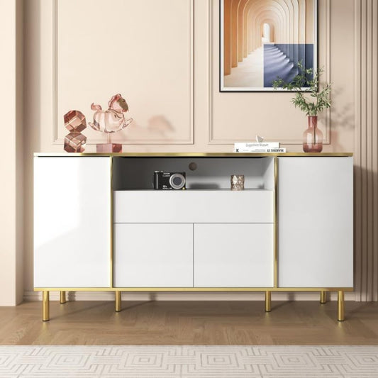 Pour un interieur harmonieux, bibliotheque avec portes, avec etageres en finition noir et chene