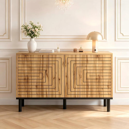 Une silhouette equilibree pour ce bibliotheque avec portes, avec etageres, teinte blanc
