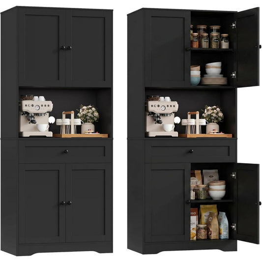 Le charme du rangement avec ce buffet avec tiroirs, avec portes, coloris blanc et bois naturel