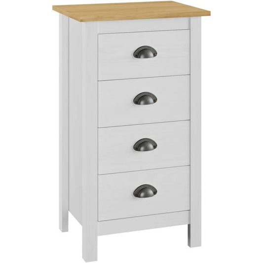 Le charme du rangement avec ce bibliotheque avec portes, avec etageres, coloris blanc et naturel