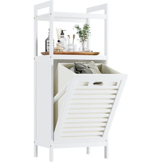 Un espace mieux organise grace a ce buffet avec portes, avec etageres, finition blanc
