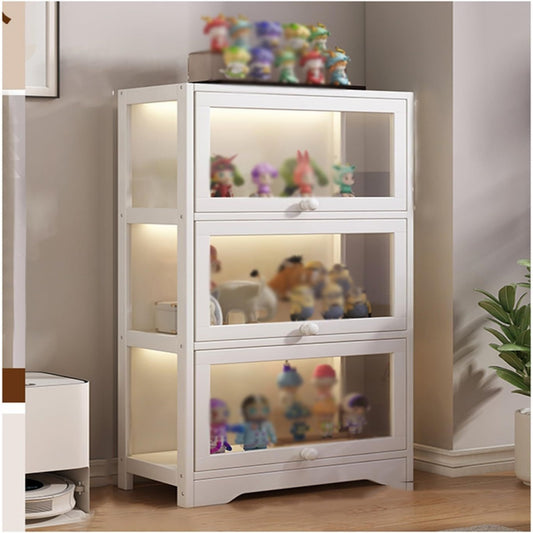 Le charme du rangement avec ce buffet avec portes, avec etageres, coloris marron et naturel