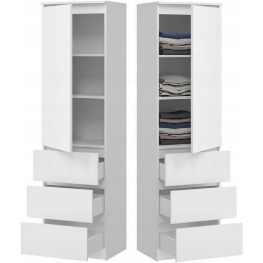 Un espace mieux organise grace a ce buffet avec portes, a l'aspect bois, finition bois naturel