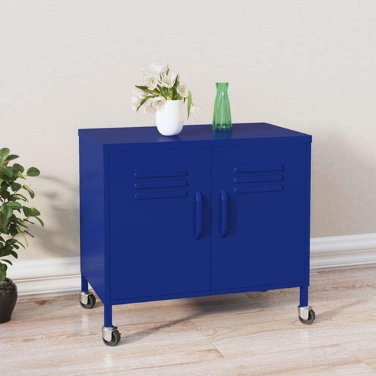 Le charme du rangement avec ce buffet avec portes, avec etageres, coloris bleu